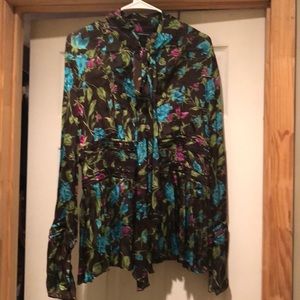 Striking silk blouse!